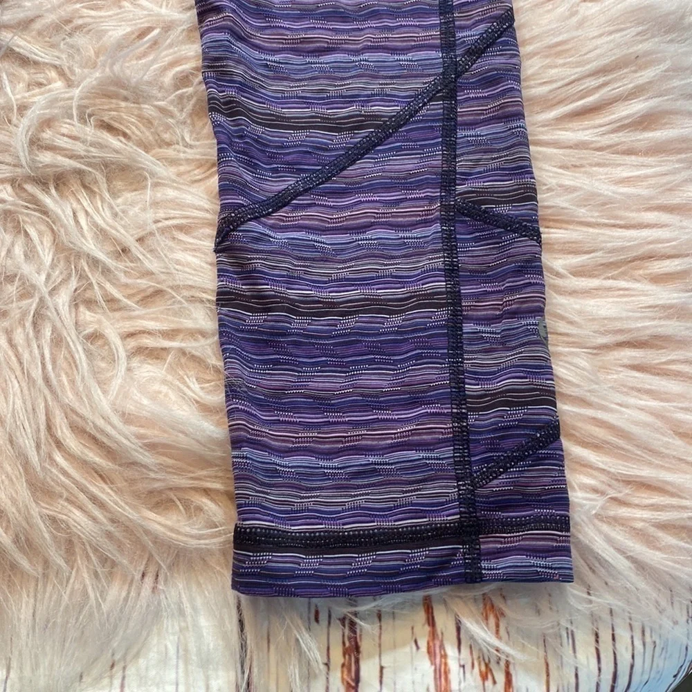 Lululemon Pace Rival Crop Leggings Spacedye Twist Ultra Violet sz 6
